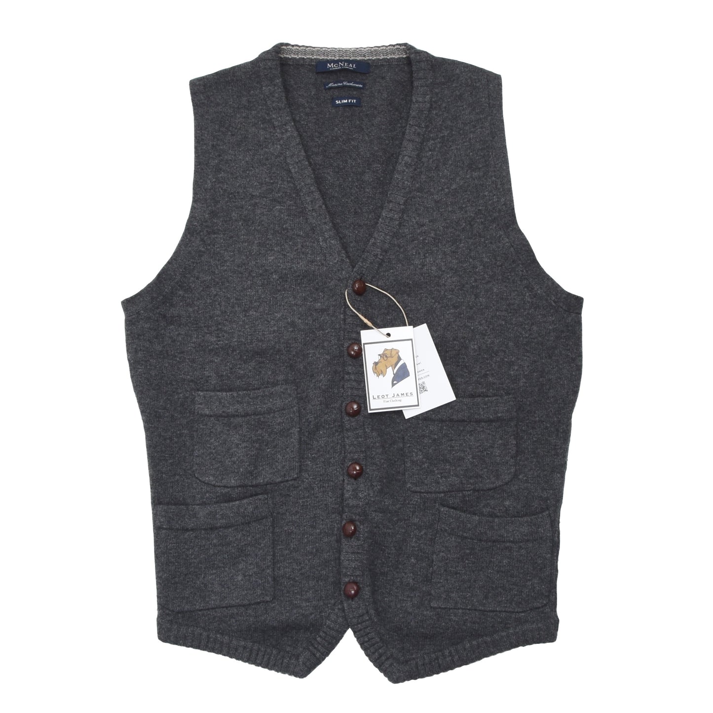McNeal Wool/Cashmere Sweater Vest/Waistcoat Size S Slim Fit - Grey