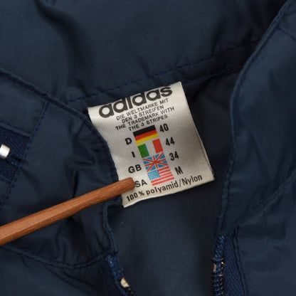 Vintage 80er Jahre Adidas Nylon Regenjacke Größe D40 USA M - Marineblau