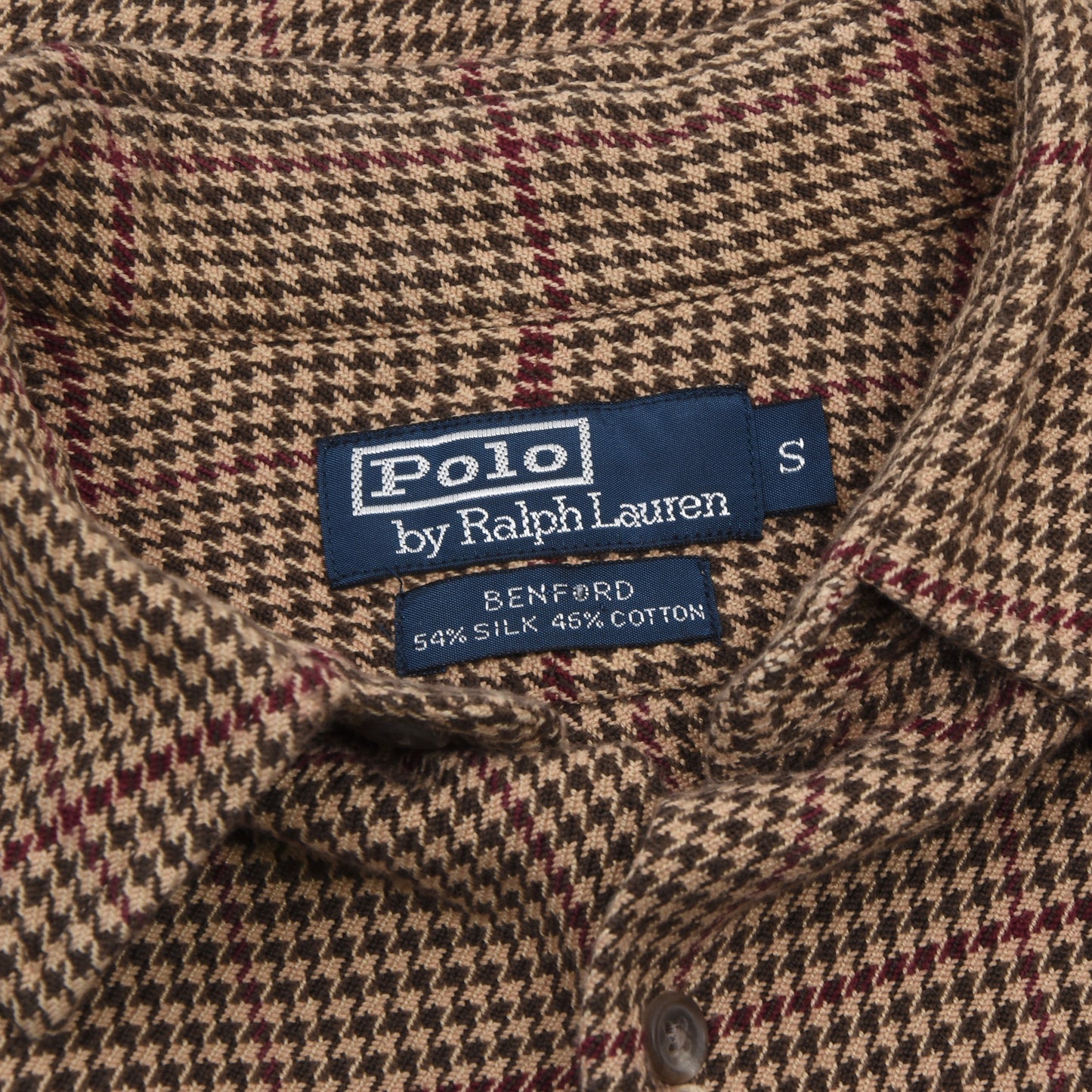 Polo Ralph Lauren Silk & Cotton Shirt Size S - Houndstooth