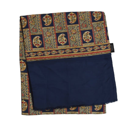 Classic Double Sided Silk/Wool Dress Scarf - Navy