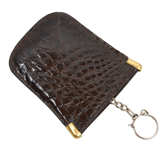 Crocodile Keychain/Wallet Case - Dark Brown