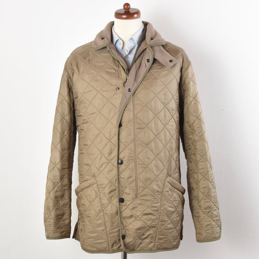 Barbour Quilted Polarquilt Long Jacket Size XL - Sand/Tan