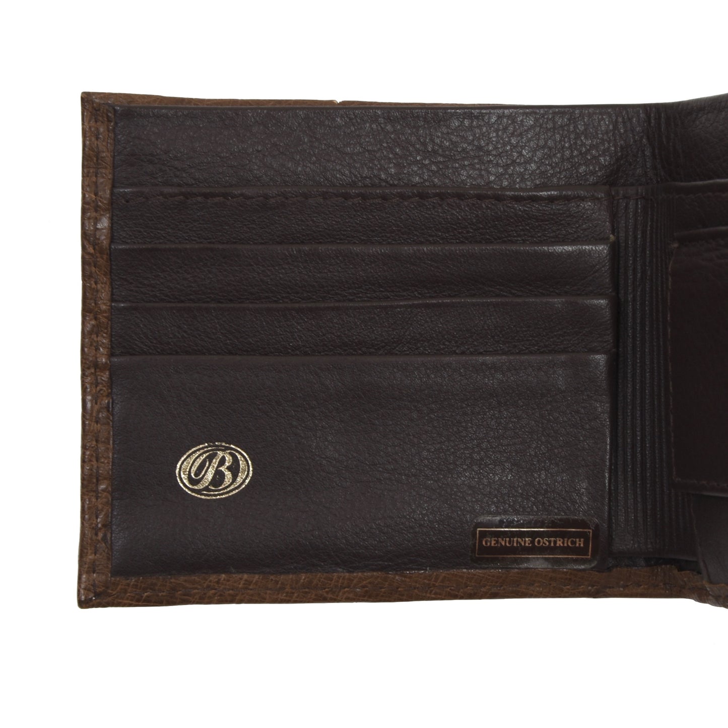 Echte Straußen-Geldbörse/Brieftasche – Braun
