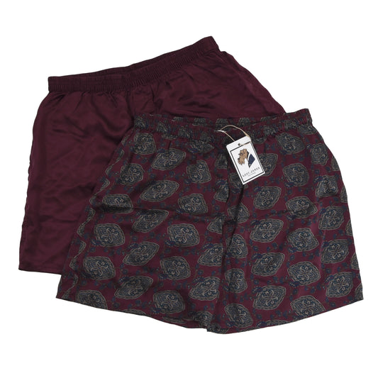 2x Pairs of 100% Silk Pyjama/Boxer Shorts Size D8