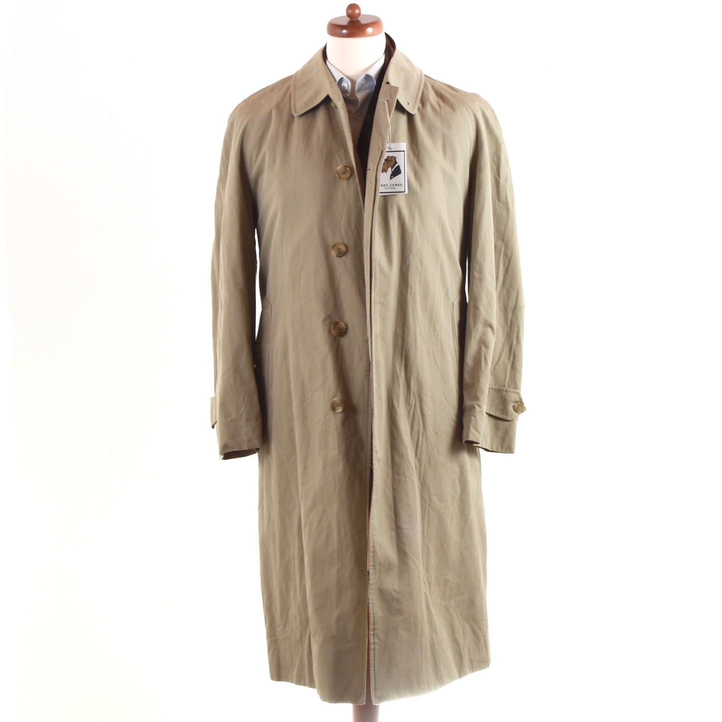 Vintage Burberys Mac Trench + Wollfutter Größe 50 - Tan/Beige