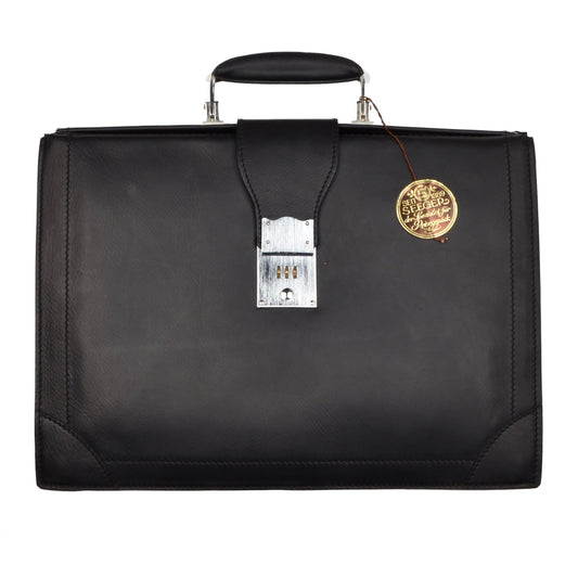 Seeger Germany Oiled Leather Briefcase - Black