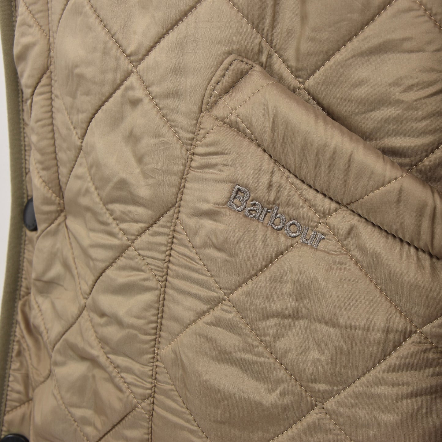 Barbour Gesteppte Polarquilt Lange Jacke Größe XL - Sand/Tan