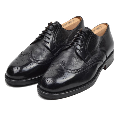 Magnanni Comfort Leather Shoes Size 43.5 H Wide - Black