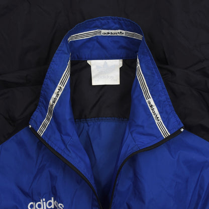 Vintage Adidas Nylon Jacke Größe D8 - blau &amp; schwarz