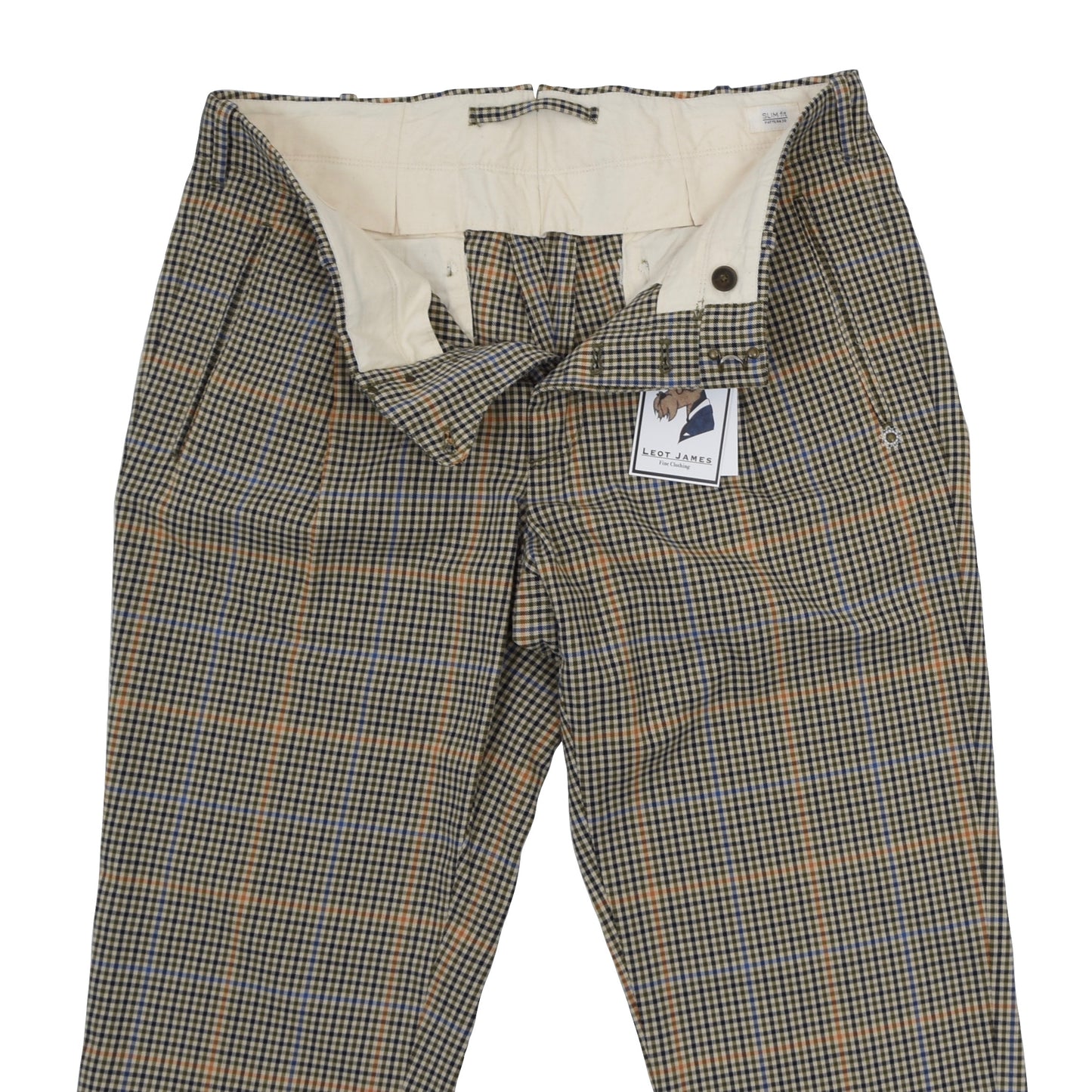 Incotex Cotton Pants Pattern 30 Size 48 Slim Fit - Plaid