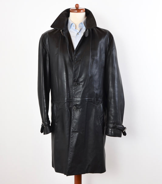 Seraphin Leder Trenchcoat Größe 54 - Schwarz