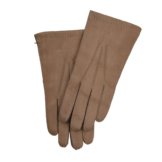 Classic Vintage Leather Gloves Lined Size 9 - Beige/Tan