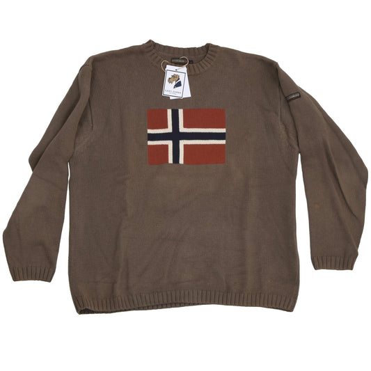 Napapijri Cotton Flag Pullover Größe L - Braun