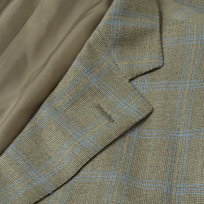 Ermenegildo Zegna Wolljacke Größe 52 L- Green Windowpane