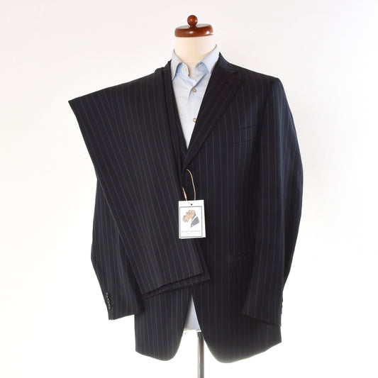 Isaia Napoli Super 110s Spider Suit Size 52 - Navy Pinstripe