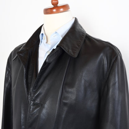 Seraphin Leather Trench Coat Size 54 - Black