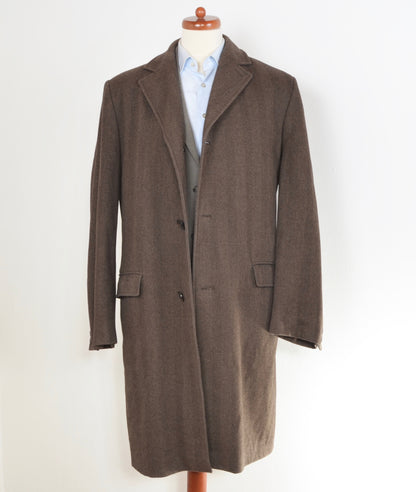 Wellington of Bilmore Wool Blend Coat Size 52 - Brown Herringbone