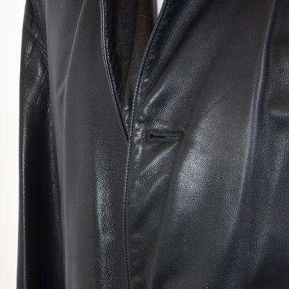 Seraphin Leather Trench Coat Size 54 - Black