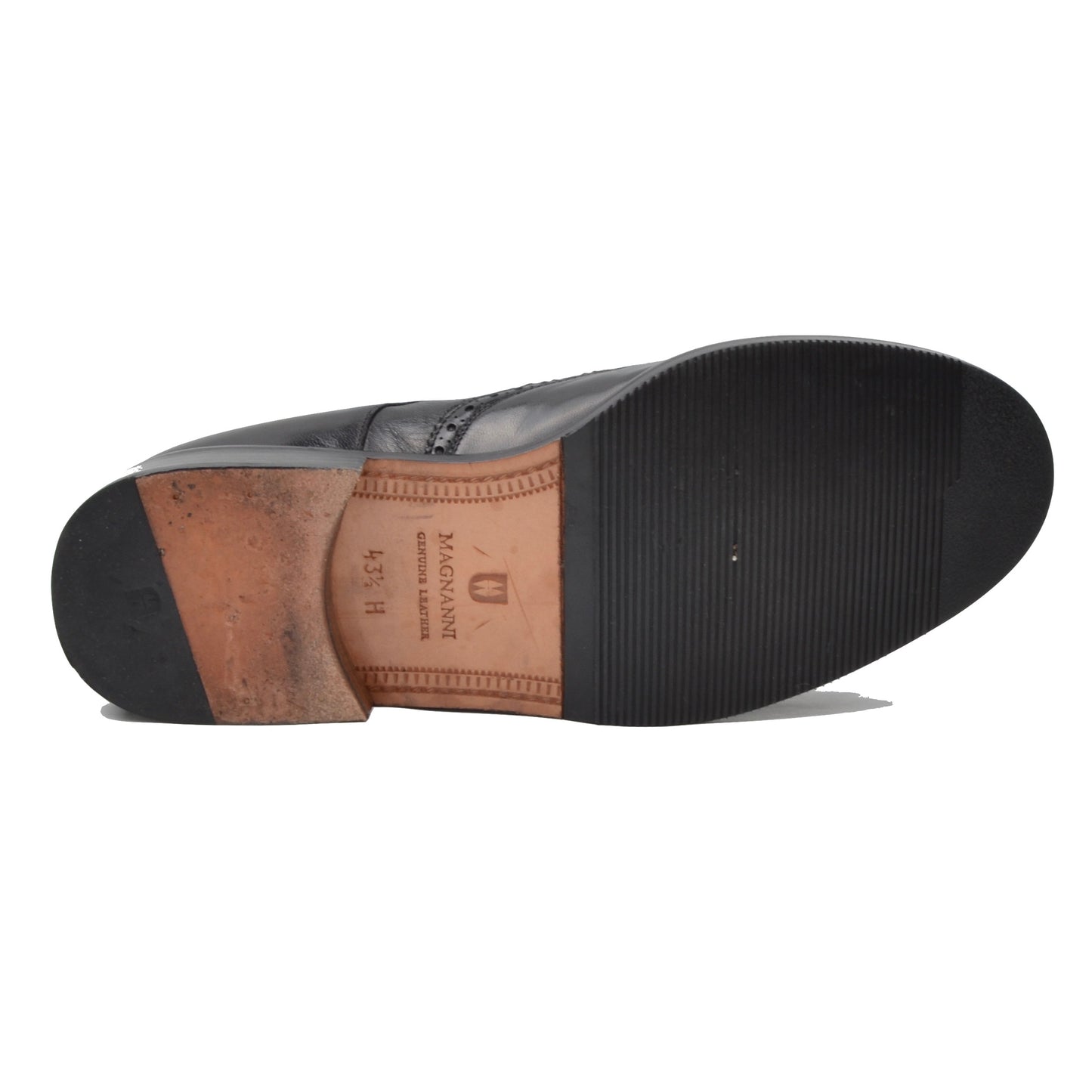 Magnanni Comfort Leather Shoes Size 43.5 H Wide - Black