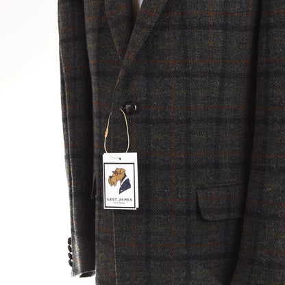 Willy Supper Harris Tweed Jacket Size 54 - Windowpane