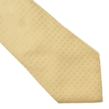 Hermès Paris Silk Tie H Pattern - Gold