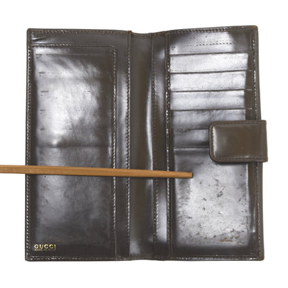 Vintage Gucci Long Leather Wallet - Tan/Brown