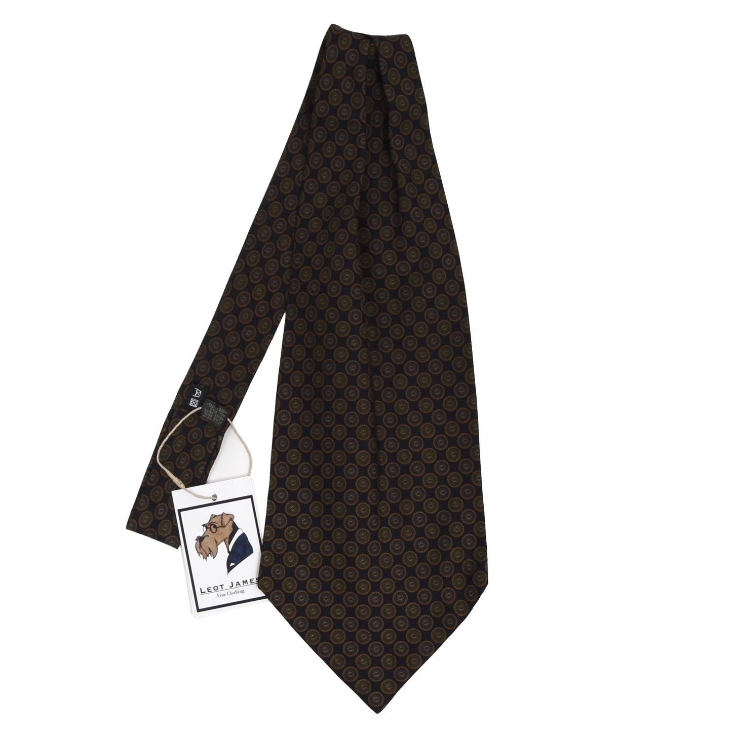Silk Ascot/Cravatte Tie - Navy Medallions