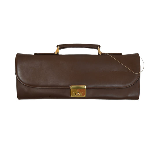 Foldable Leather Travel Briefcase - Brown