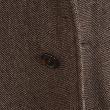 Wellington of Bilmore Wool Blend Coat Size 52 - Brown Herringbone