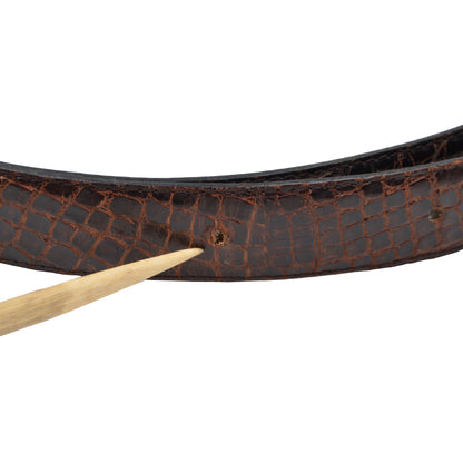 Ludia Vecchi Genuine Crocodile Belt Size 105/120 - Brown