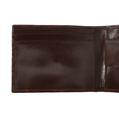 Crocodile Wallet/Billfold - Burgundy-Brown