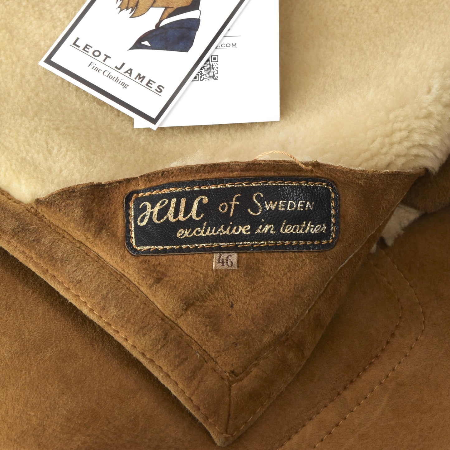HUC of Sweden Shearling Coat Size 46 - Tan