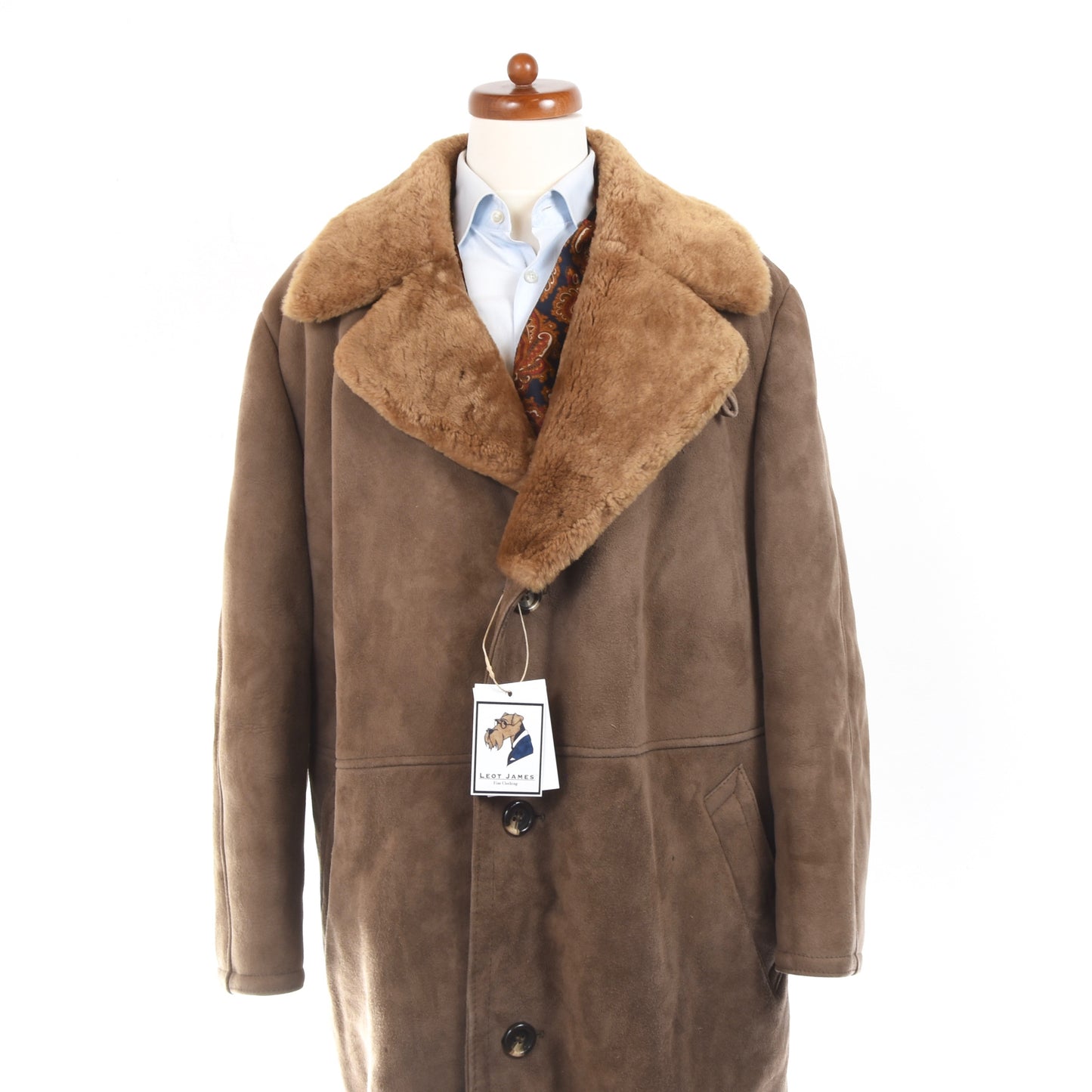 Full Length Shearling Coat Chest ca. 70cm - Brown