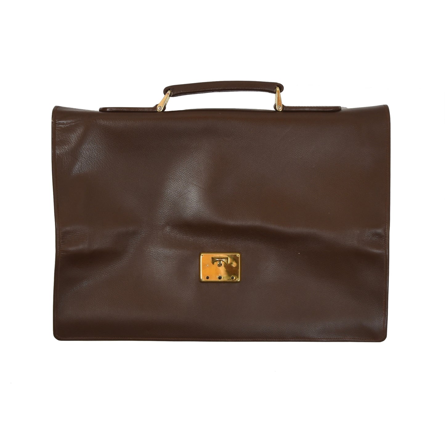 Foldable Leather Travel Briefcase - Brown