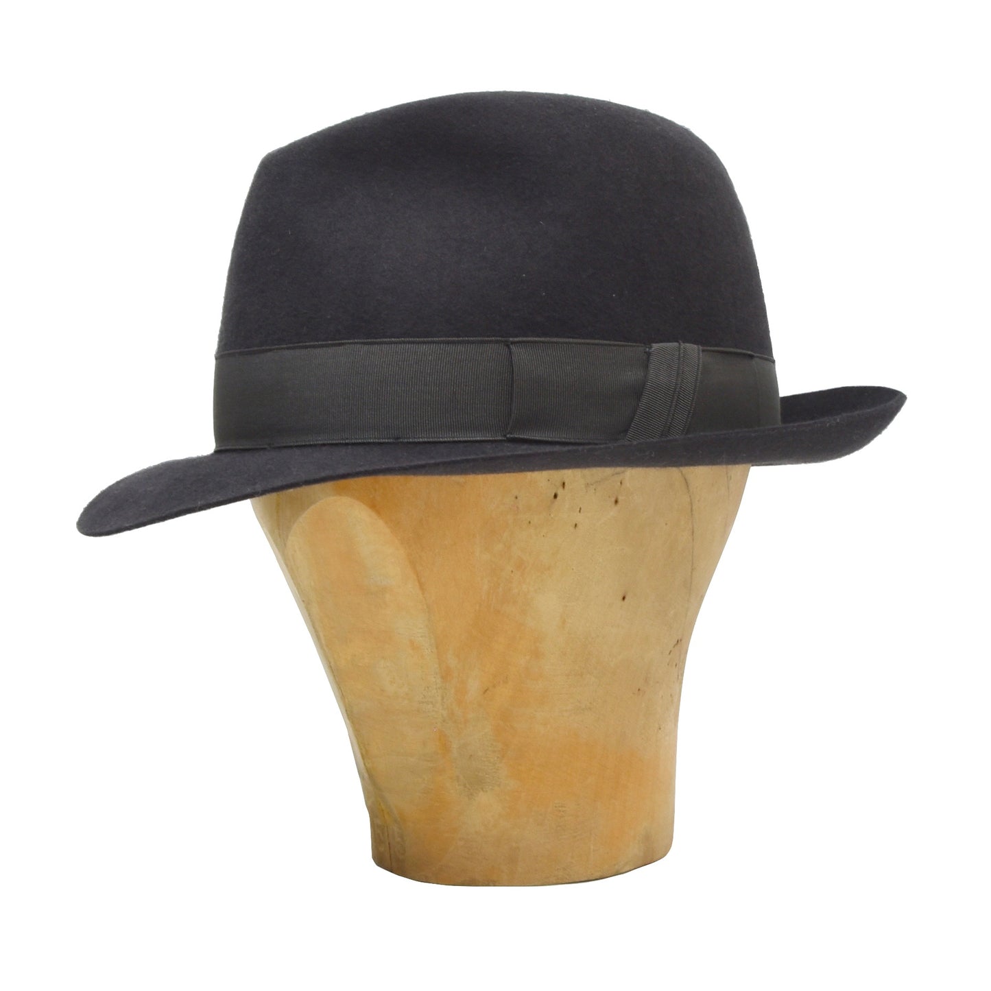 Vintage Borsalino Felt Hat 5.4cm Brim Size 58 - Brown-Grey
