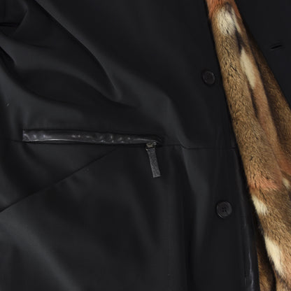 Brühl & Söhne Car Coat Feat. Real Fur Lining & Collar Size 58 - Black