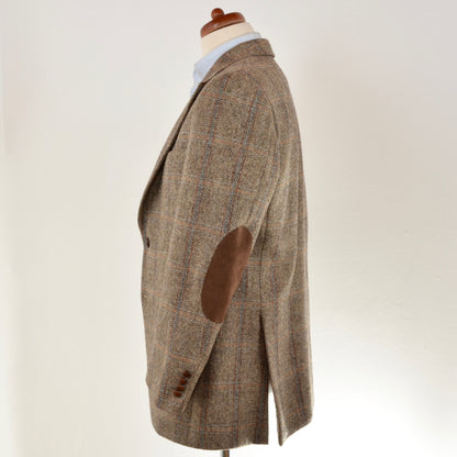 Jacke aus Harris Tweed/Barutti-Wolle, Größe 48/38R – Hellbraune Fensterscheibe
