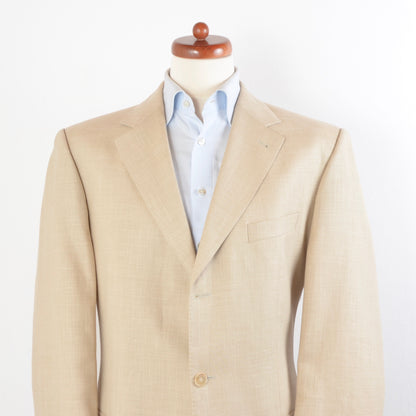 House of Gentlemen 1/4 Lined Wool/Linen Jacket Size 102/52L - Beige/Sand