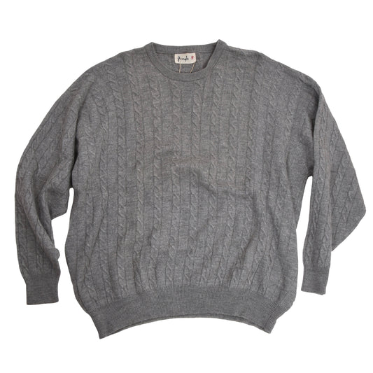 Pringle of Scotland Zopfmuster Pullover Größe XXL – Heather Grey