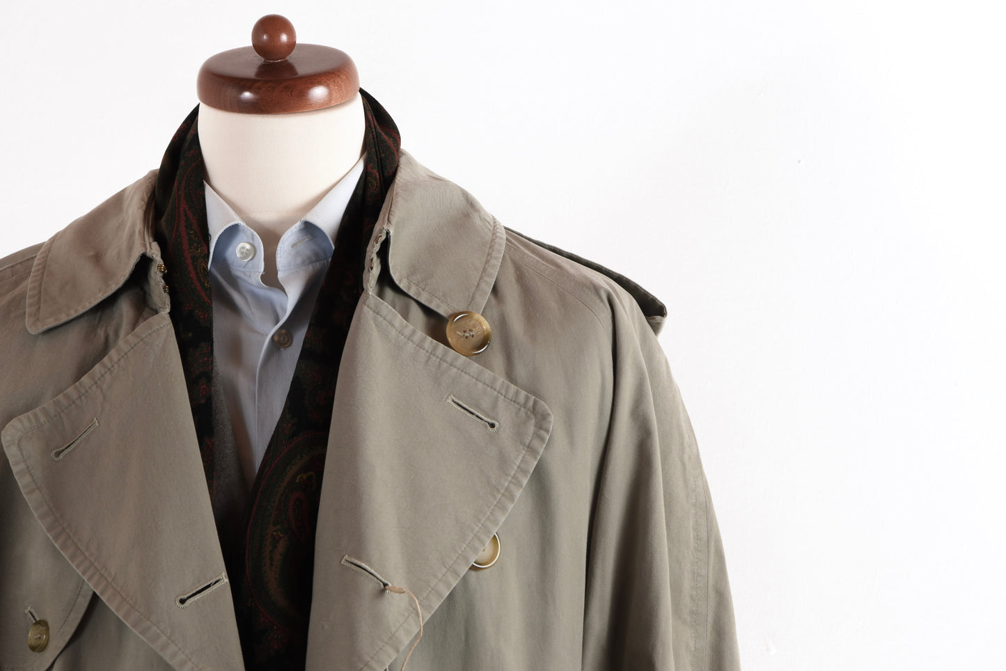 Vintage Burberys Double-Breasted Trench - Grey-Tan