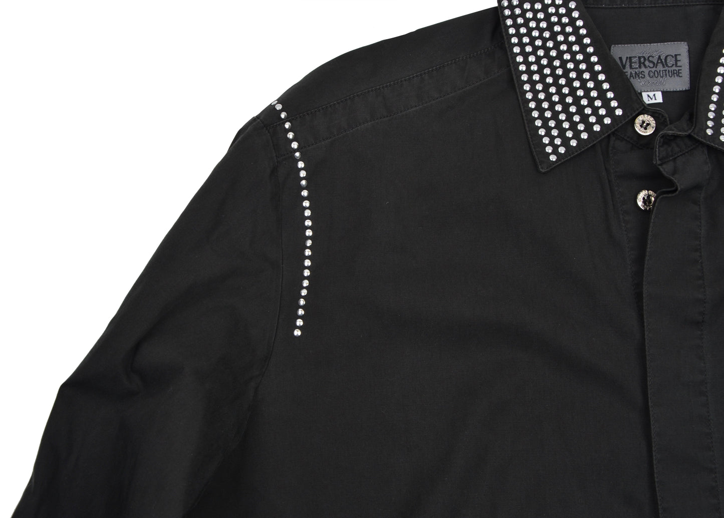 Versace Jeans Couture Westernhemd mit Nieten Größe M - Schwarz