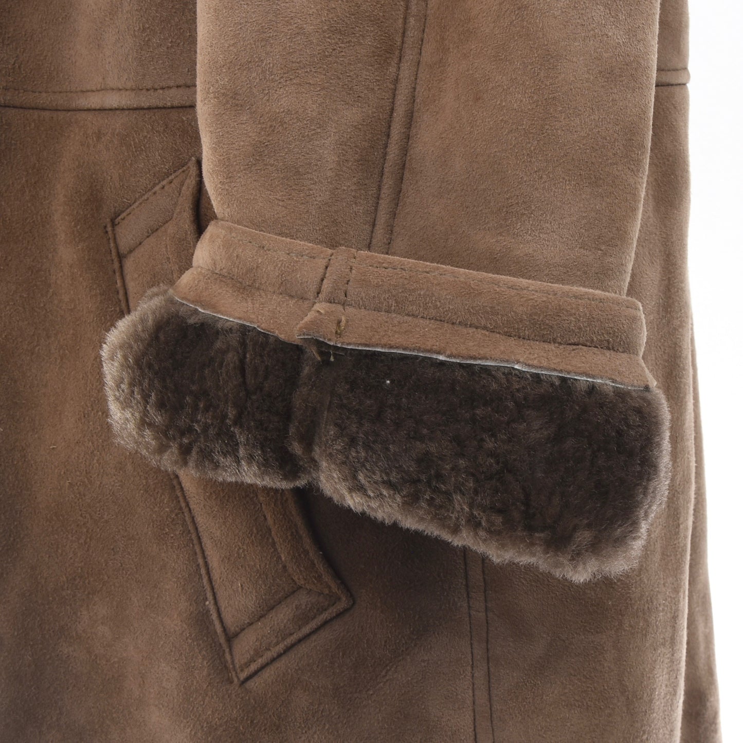 Full Length Shearling Coat Chest ca. 70cm - Brown