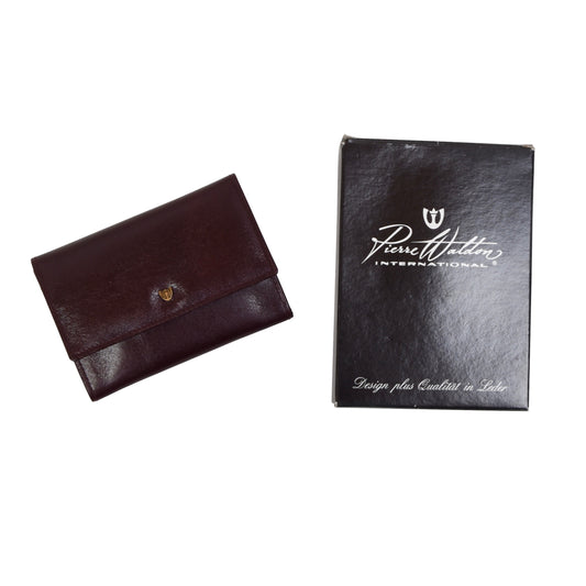 Pierre Waldon Leather Keychain Wallet - Burgundy