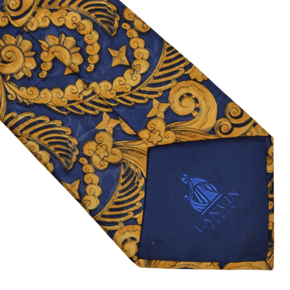 Lanvin Paris Barocco Silk Tie - Navy & Gold