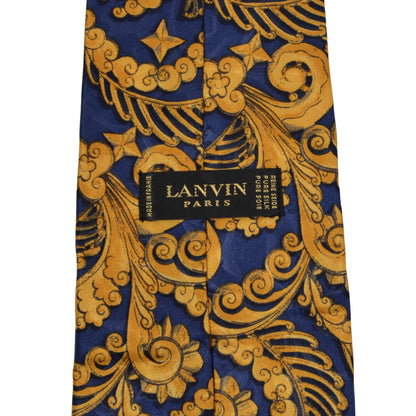 Lanvin Paris Barocco Silk Tie - Navy & Gold