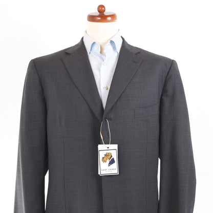 Isaia Napoli Super 130s Wool Suit Size 56 LONG - Grey