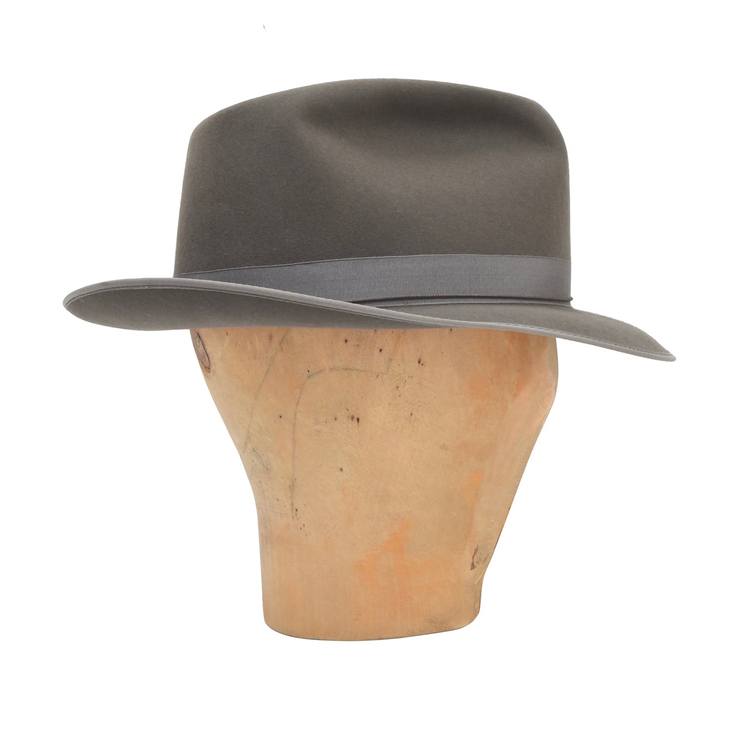 Vintage Borsalino Felt Hat 6.5cm Brim Punti Size 5 ca. 57 - Grey