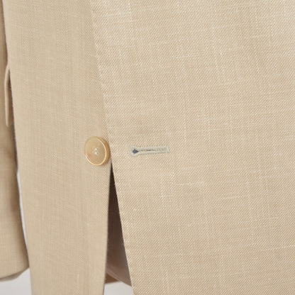 House of Gentlemen 1/4 Lined Wool/Linen Jacket Size 102/52L - Beige/Sand