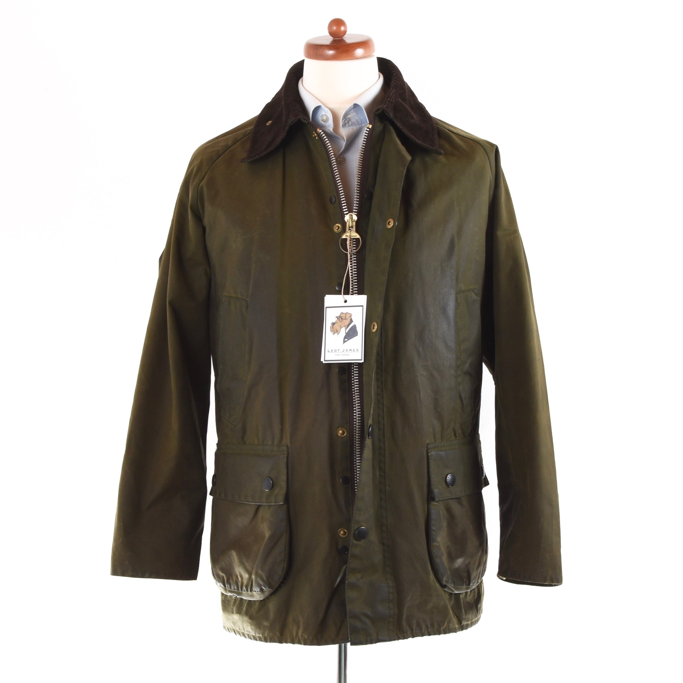Barbour Bedale A100 Waxed Jacket Size C42 107cm Green Leot James