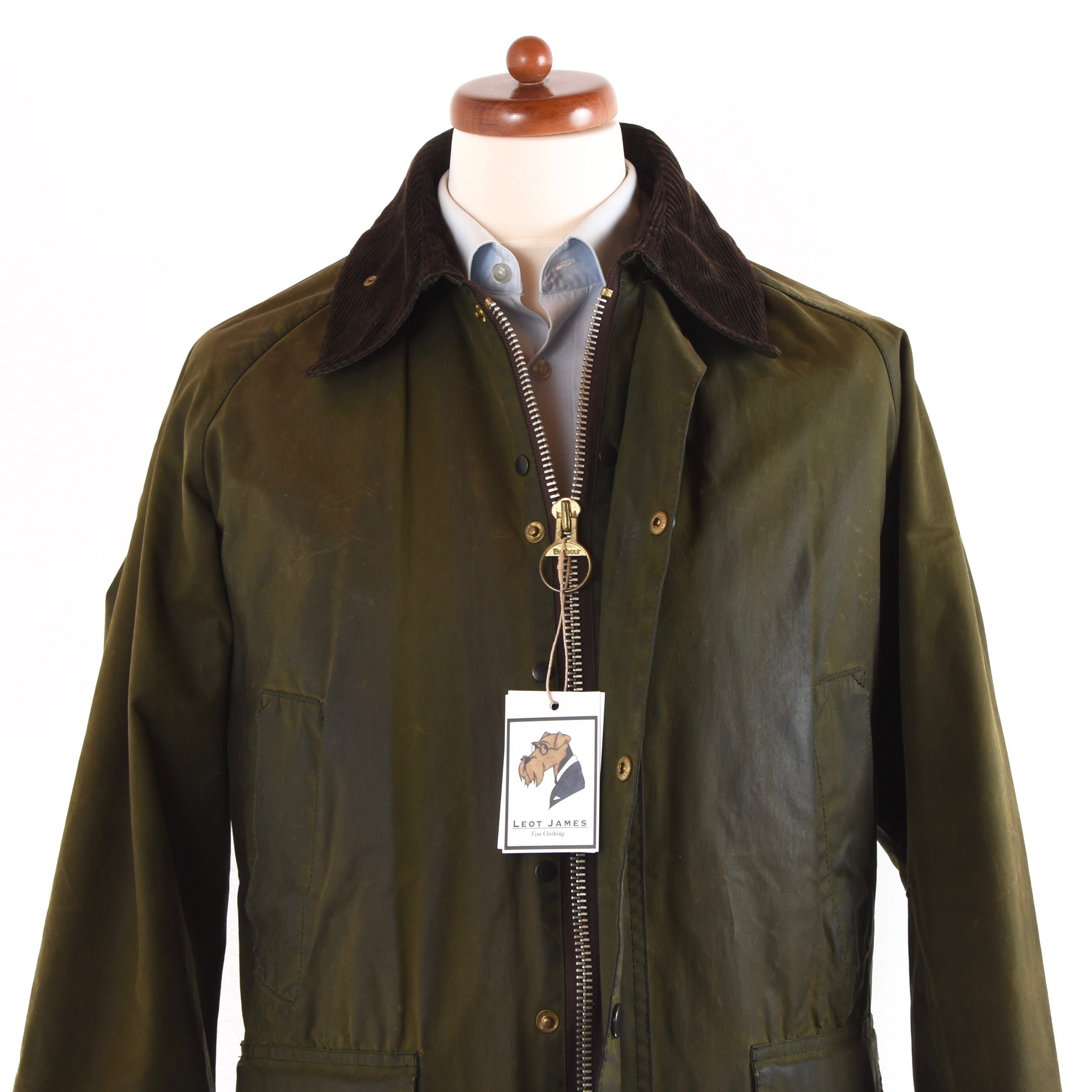 Barbour Bedale A100 Waxed Jacket Size C42 107cm Green Leot James